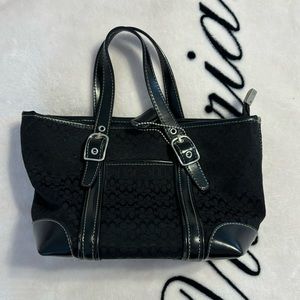 COPY - Coach Mini Handbag Black Purse with Design and Zipper and Pockets